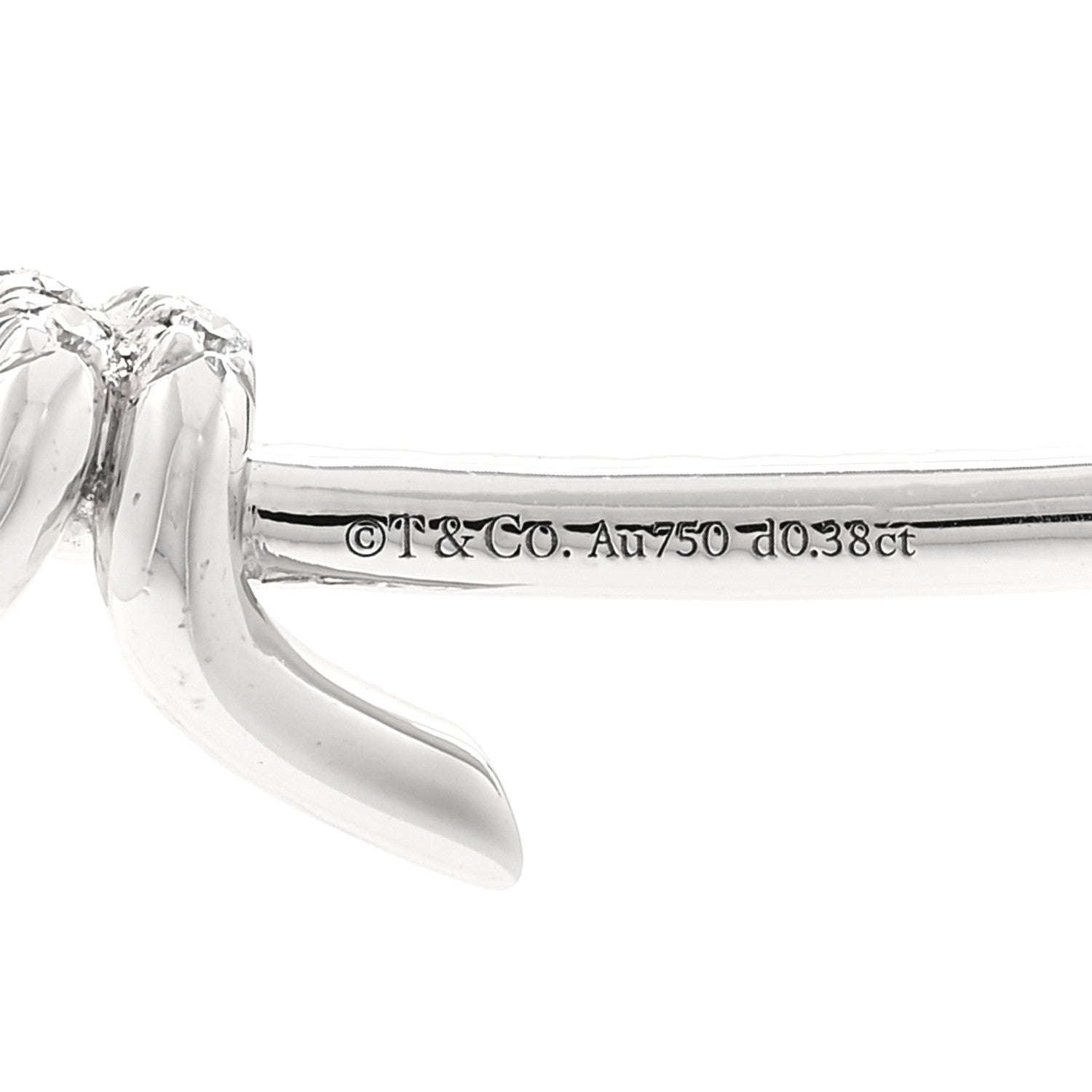 Tiffany 18K White Gold Diamond Knot Pave Necklace 4 of 6