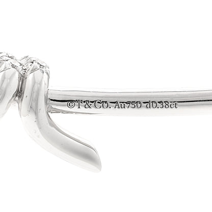 Tiffany 18K White Gold Diamond Knot Pave Necklace 4 of 6