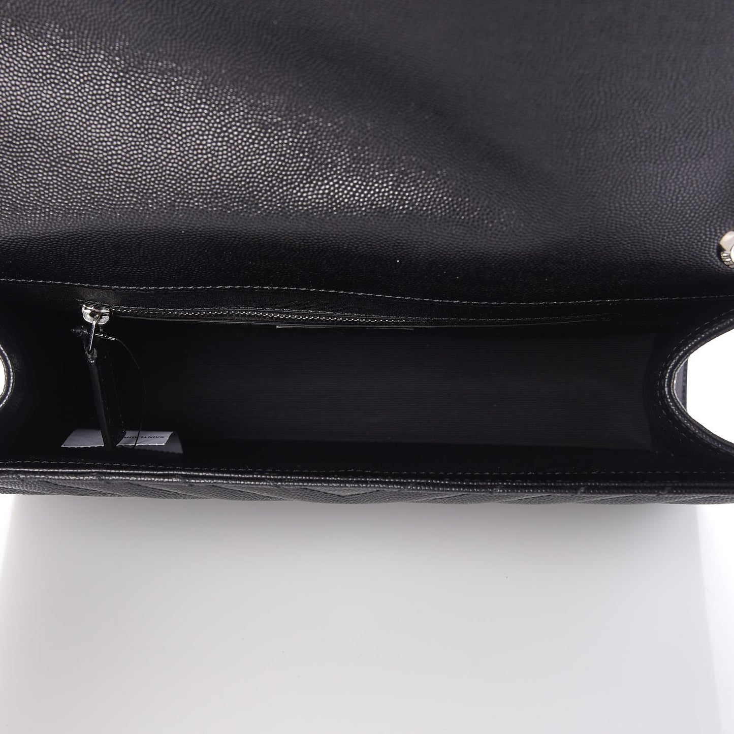 Grain De Poudre Matelasse Chevron Large Monogram Satchel Black