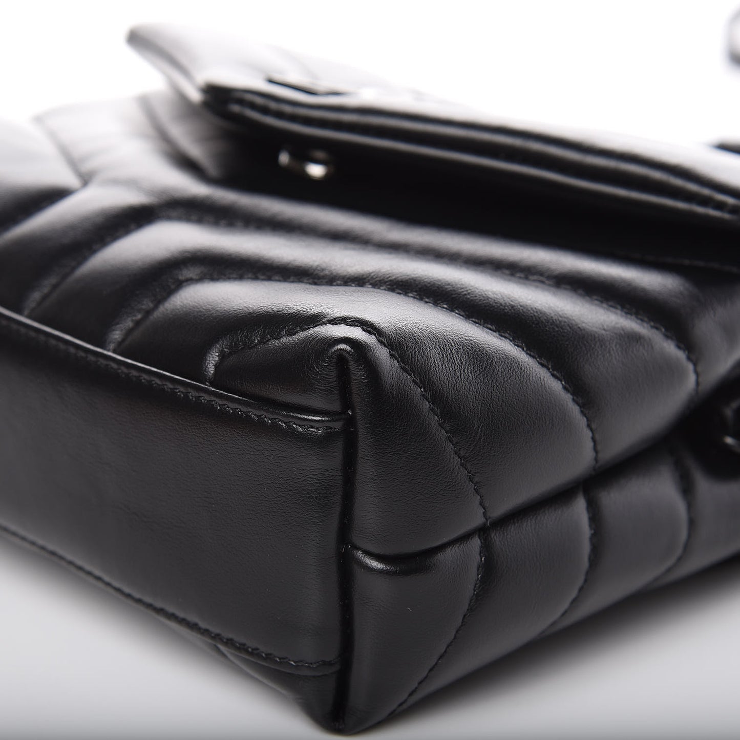 Calfskin Y Quilted Monogram Toy Loulou Crossbody Bag Black
