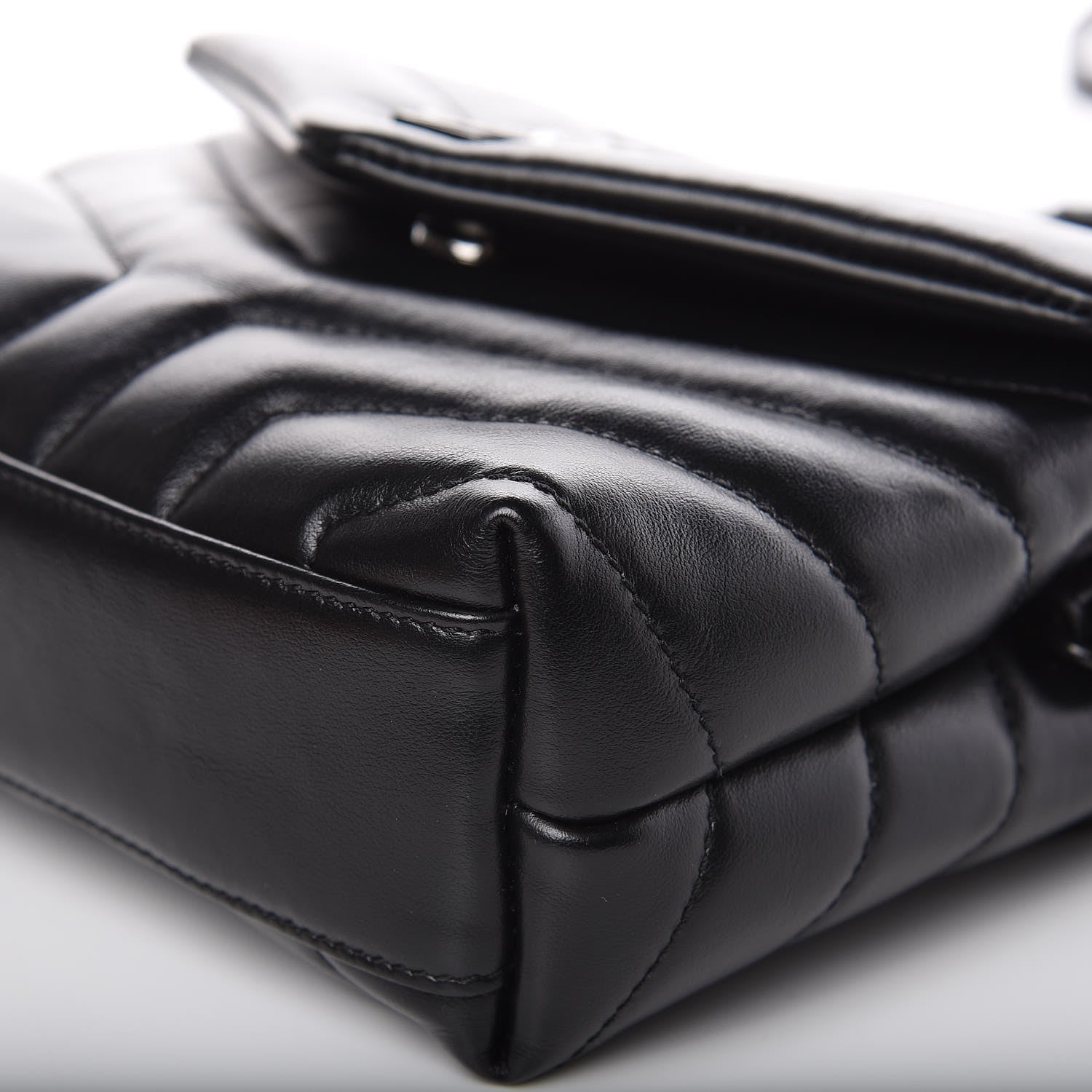 Saint Laurent Calfskin Y Quilted Monogram Toy Loulou Crossbody Bag Black 10 of 14