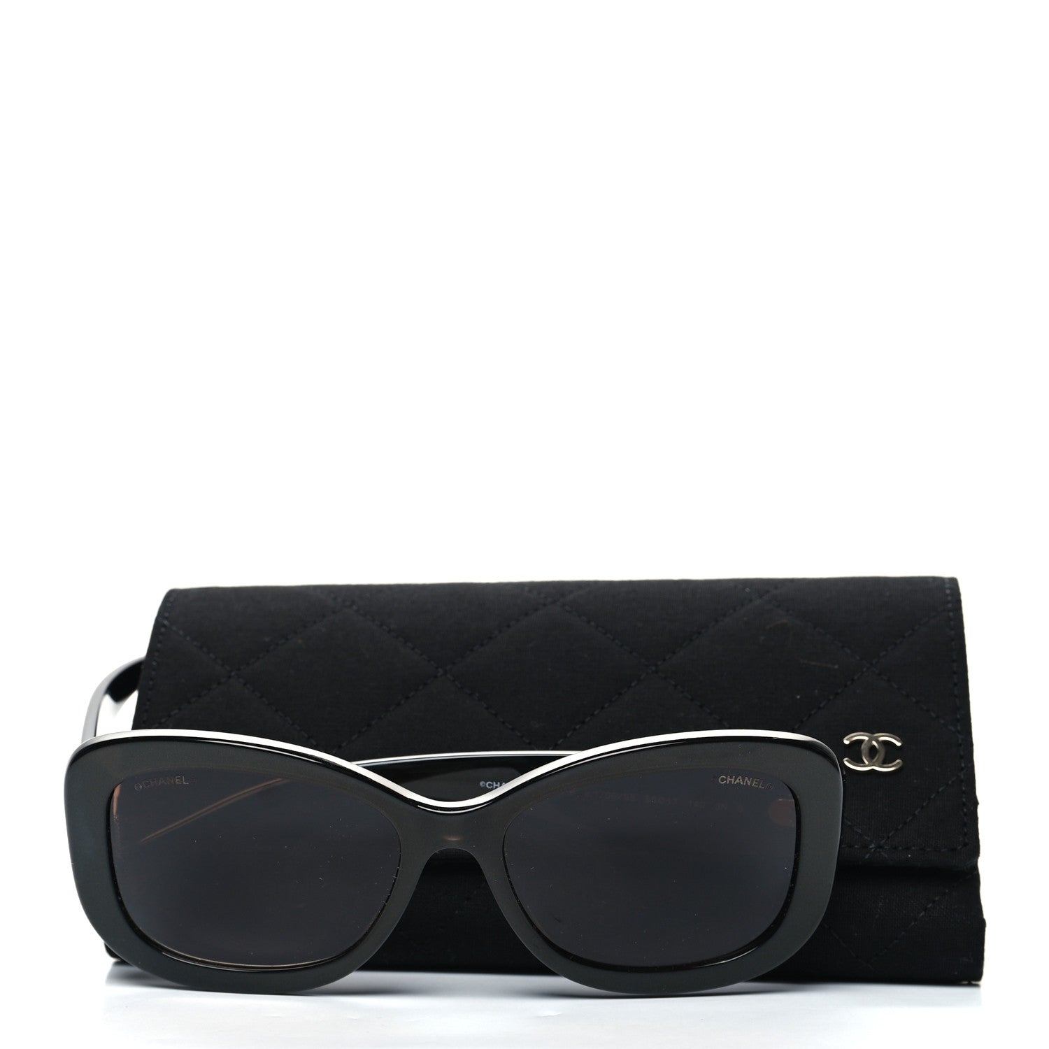 Chanel Acetate Crystal CC Rectangle Sunglasses 5468B Brown 8 of 8