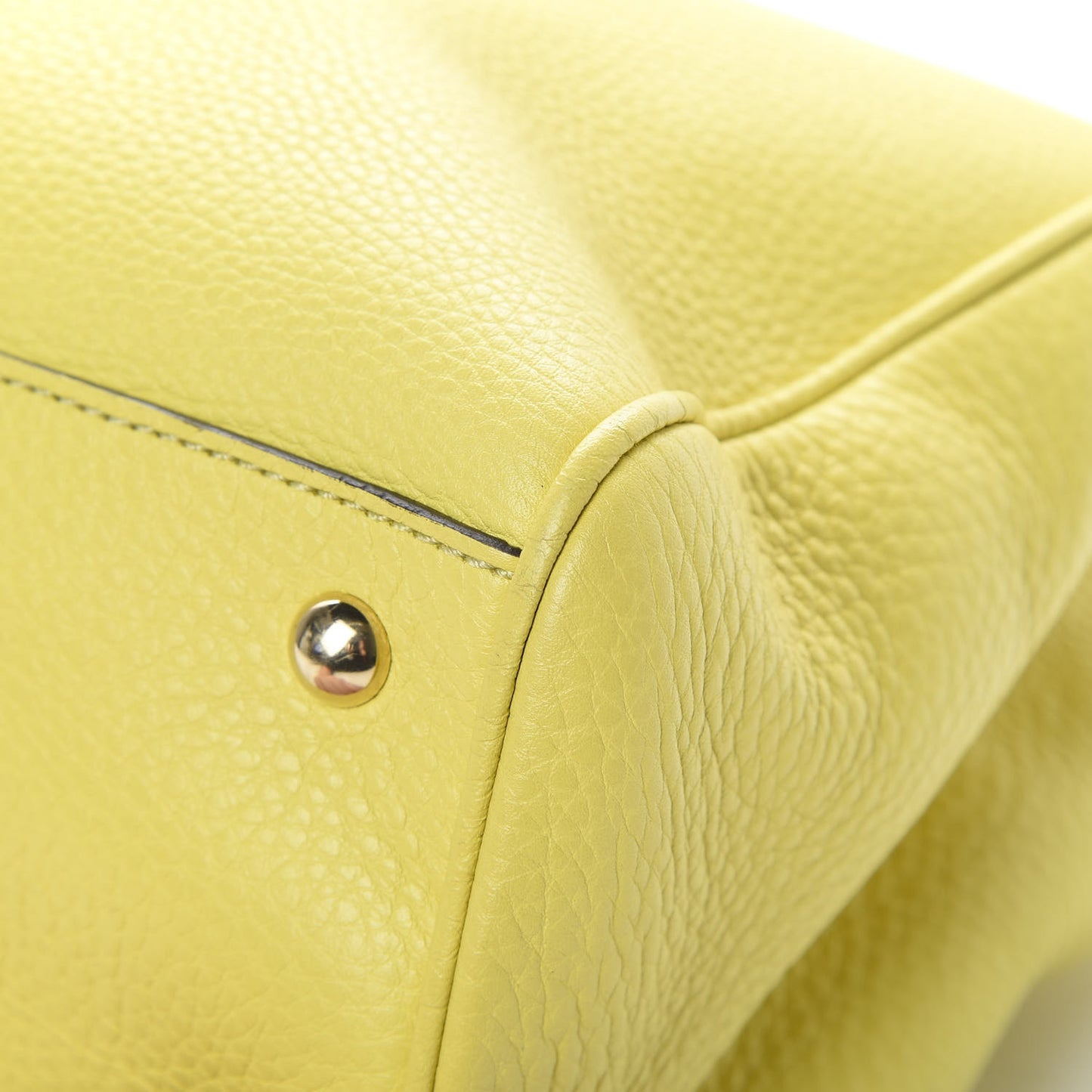 Pebbled Calfskin Medium Bamboo Shopper Tote Citrus