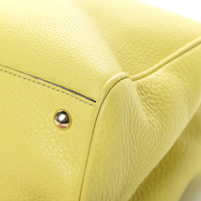 Gucci Pebbled Calfskin Medium Bamboo Shopper Tote Citrus 11 of 18
