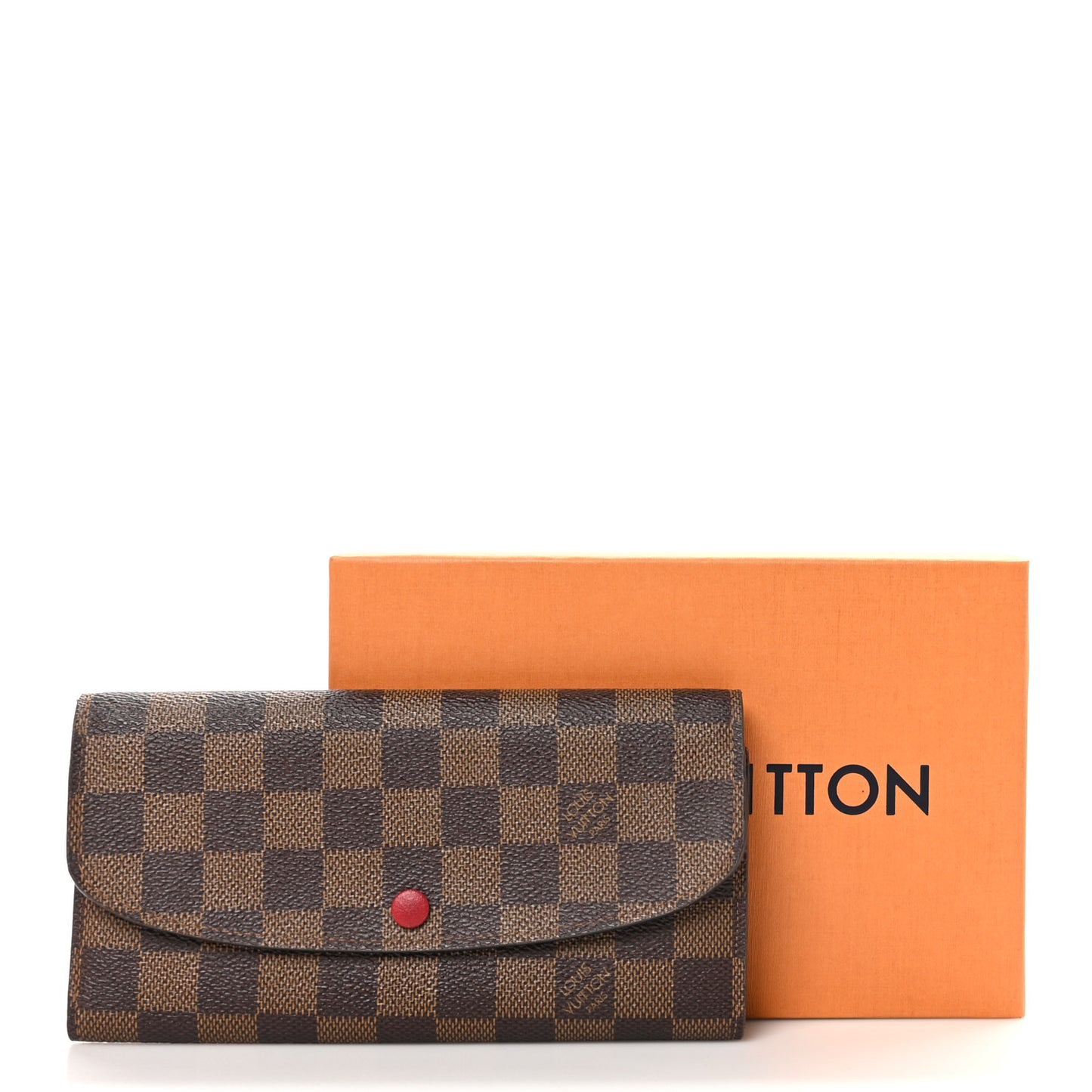 Damier Ebene Emilie Wallet Red
