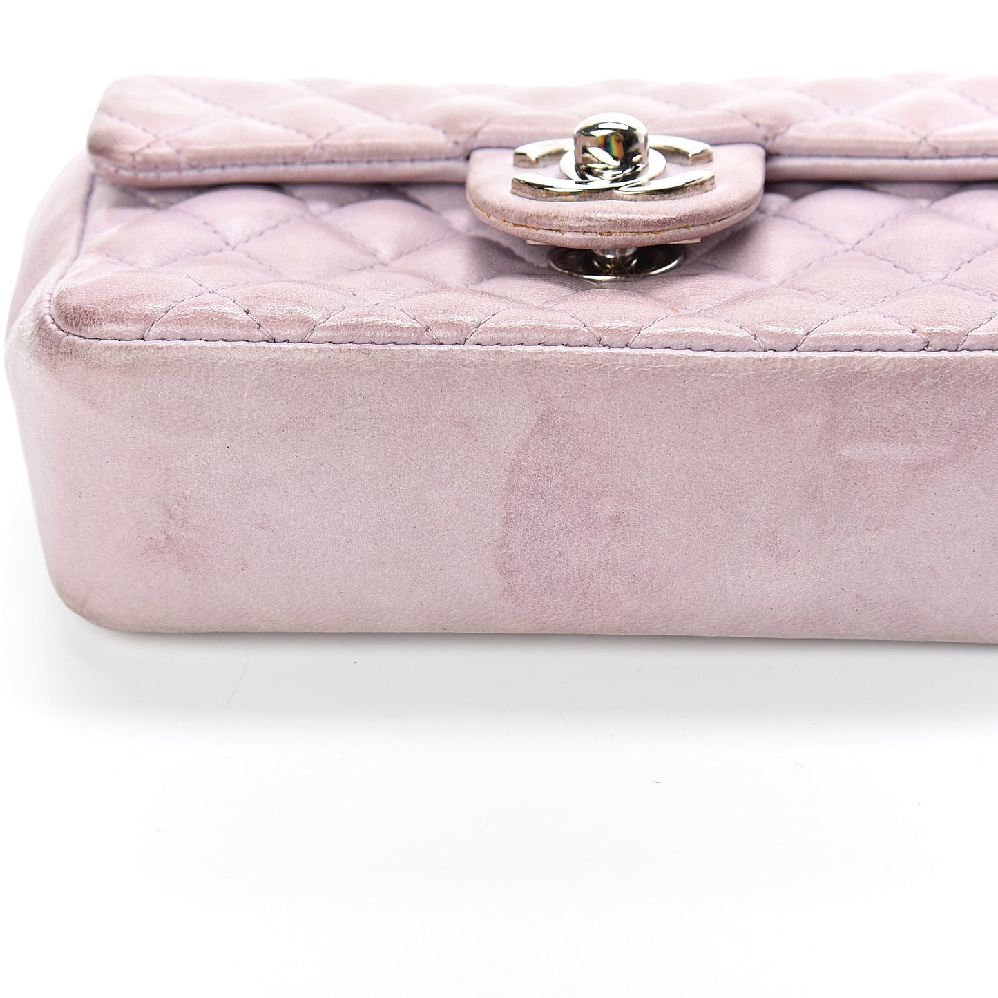 Lambskin Quilted Mini Valentine Flap Lilac