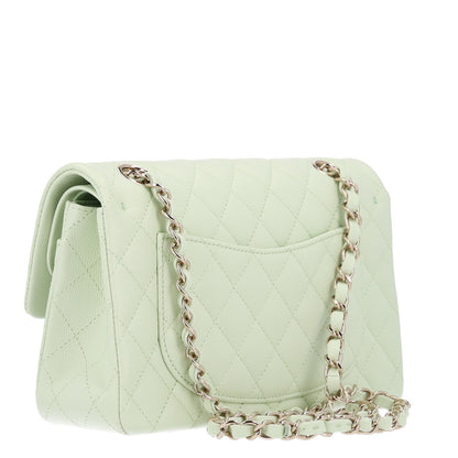 Chanel Caviar Quilted Small Double Flap Light Green 3 of 11