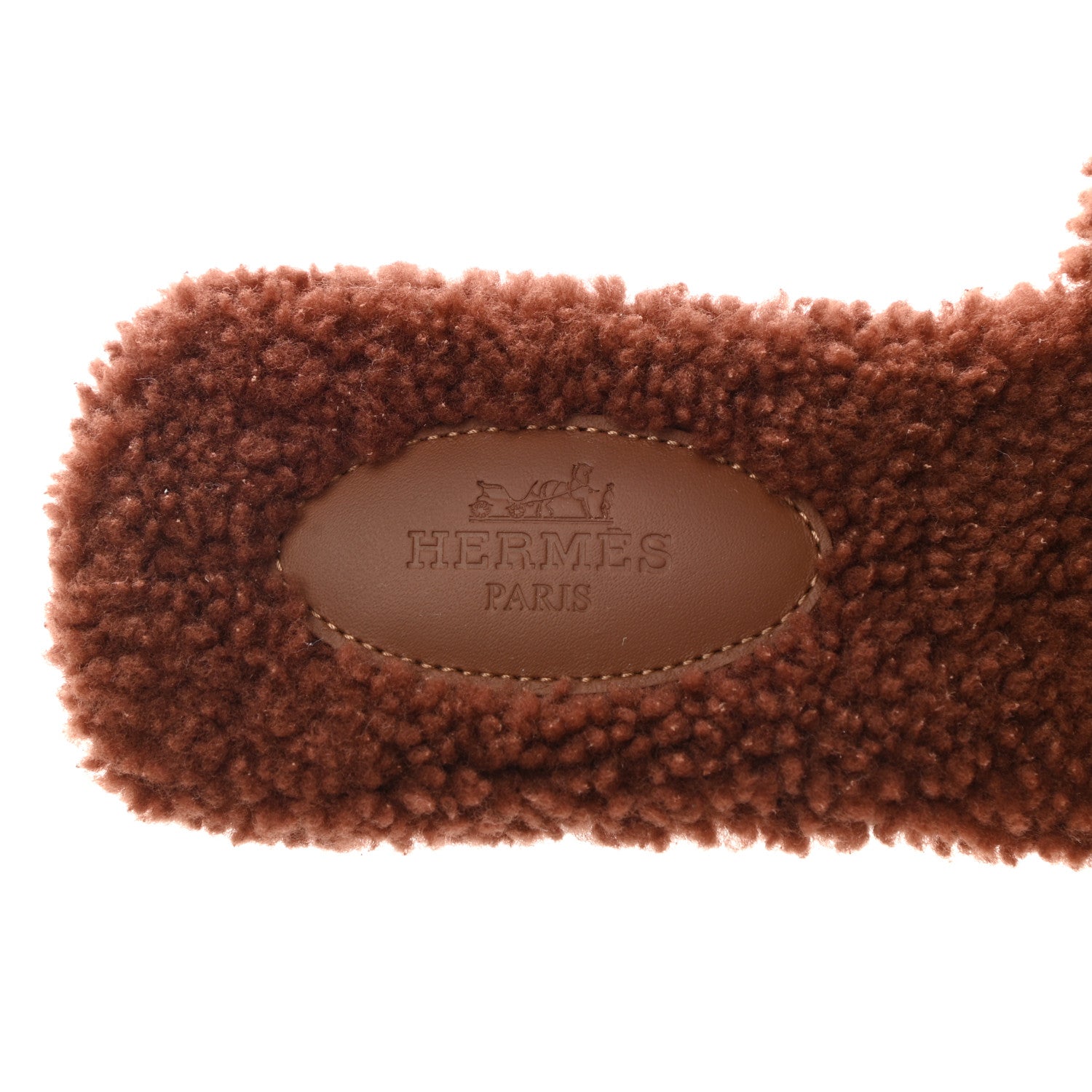 Hermes Woolskin Oran Sandals 37 Cognac 5 of 8