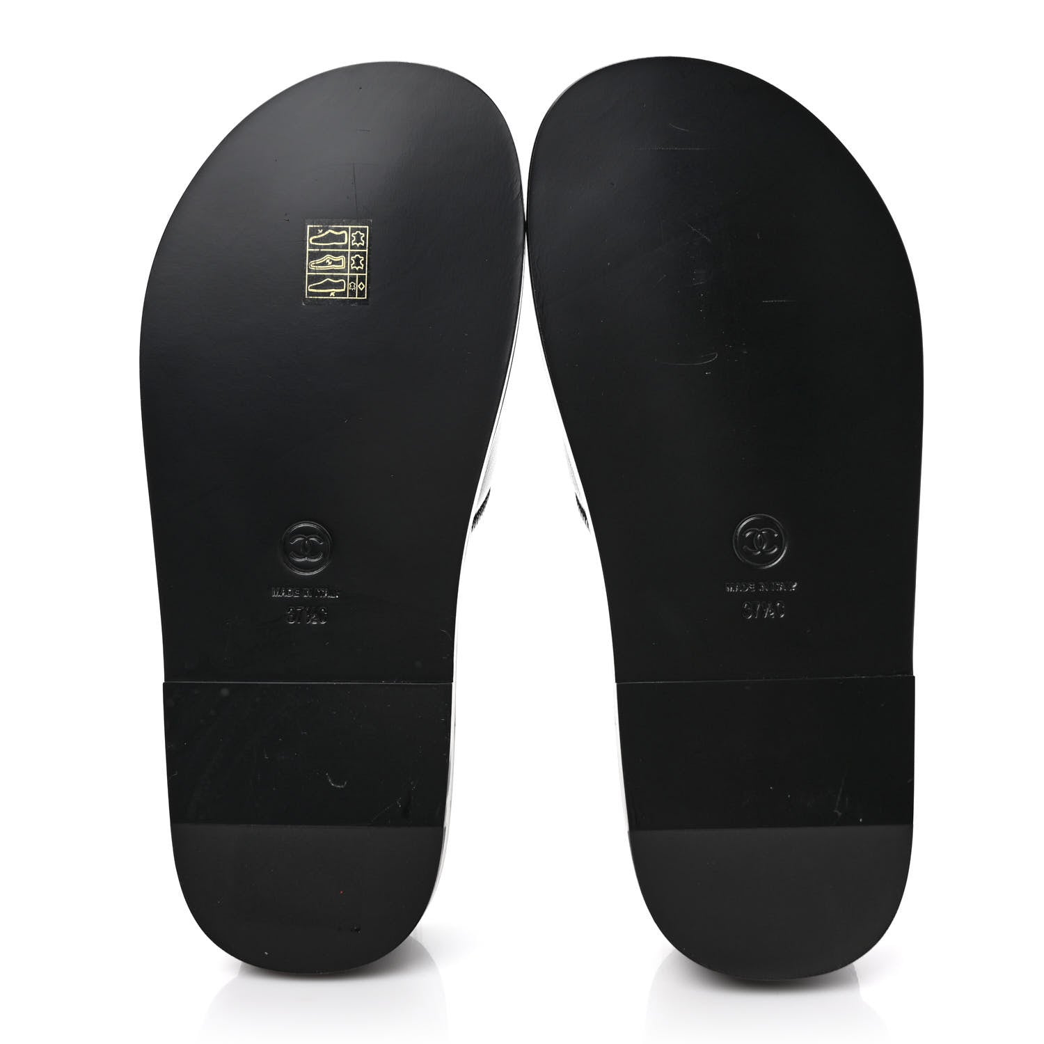 Chanel Lambskin Cha-Nel Mule Sandals 37.5 Black Multicolor 5 of 10