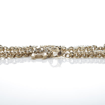 Chanel Metal Crystal Cha-Nel Logo Necklace Gold 4 of 6