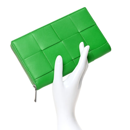 Bottega Veneta Calfskin Maxi Intrecciato Zip Wallet Parakeet 2 of 10