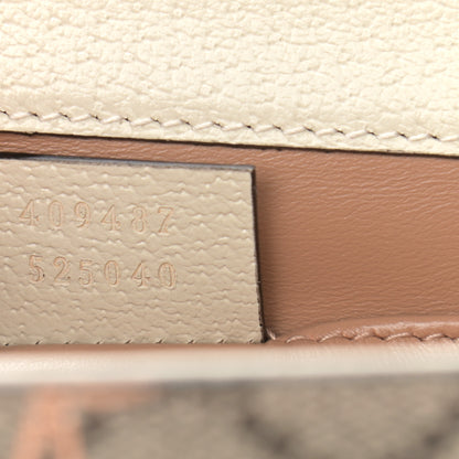 Gucci GG Supreme Monogram Berry Textured Dollar Calfskin Small Padlock Shoulder Bag Beige Ebony Light Copper Mystic White 7 of 9