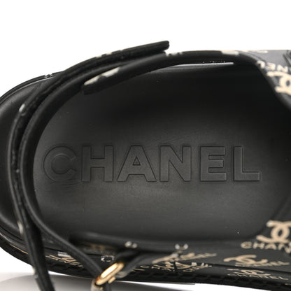 Chanel Rubber CC Dad Sandals 39 Black 6 of 9