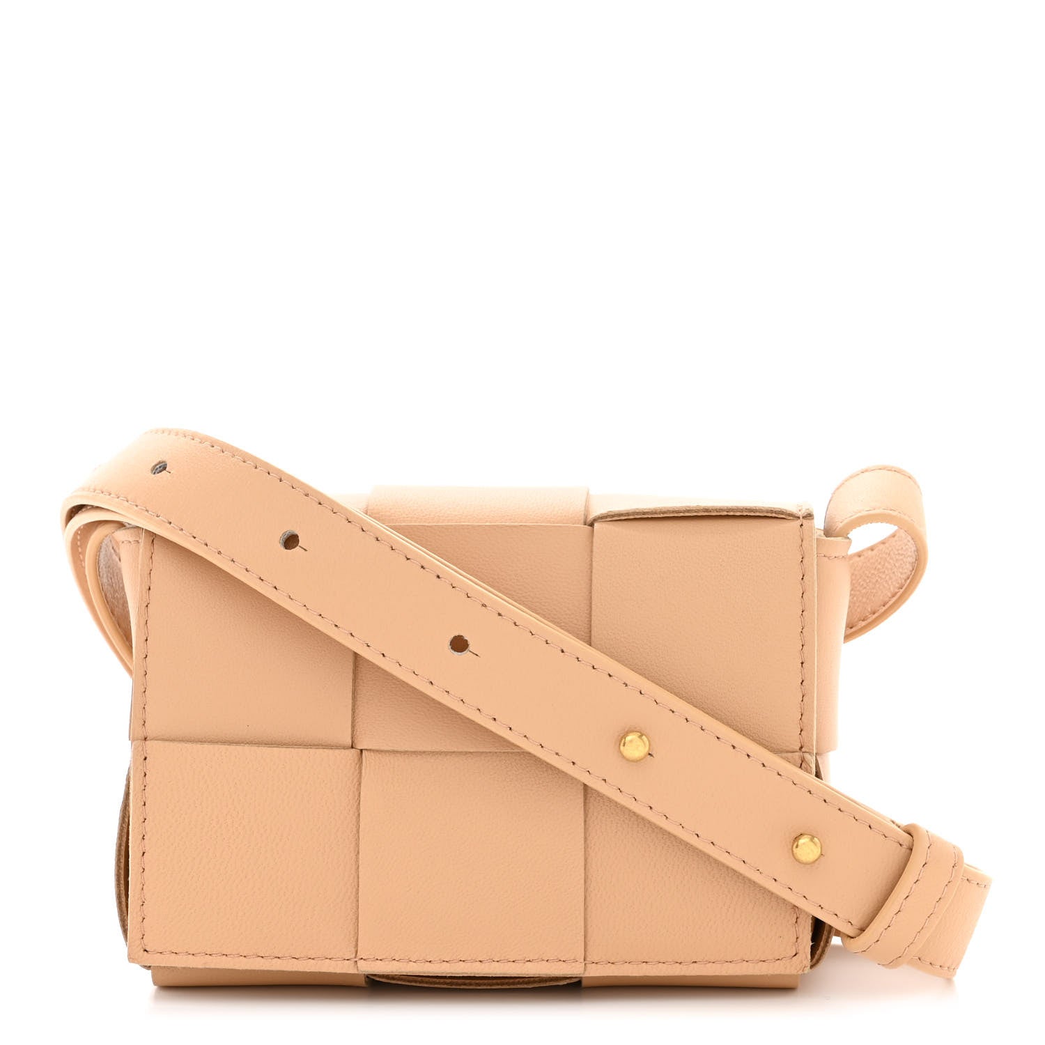 Bottega Veneta Lambskin Maxi Intreccio Candy Cassette Crossbody Bag Almond 1 of 10