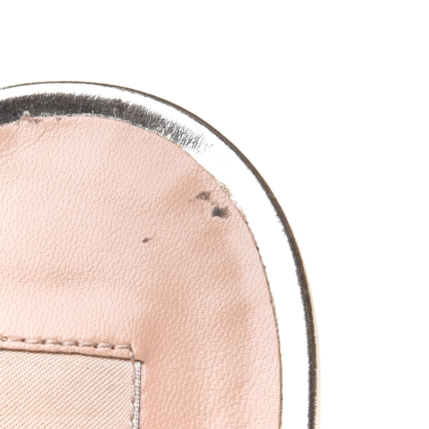 Metallic Pebbled Calfskin Nappa Rockstud 90mm Cage Mules 41 Skin