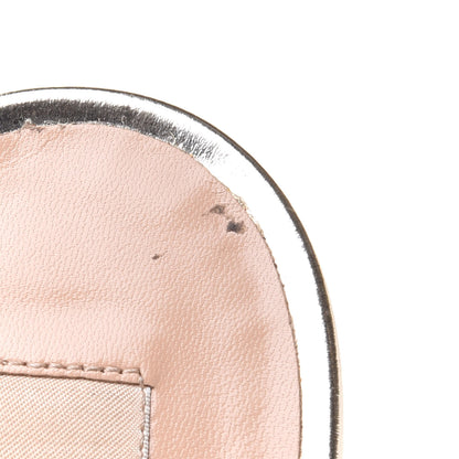 Valentino Garavani Metallic Pebbled Calfskin Nappa Rockstud 90mm Cage Mules 41 Skin 9 of 10