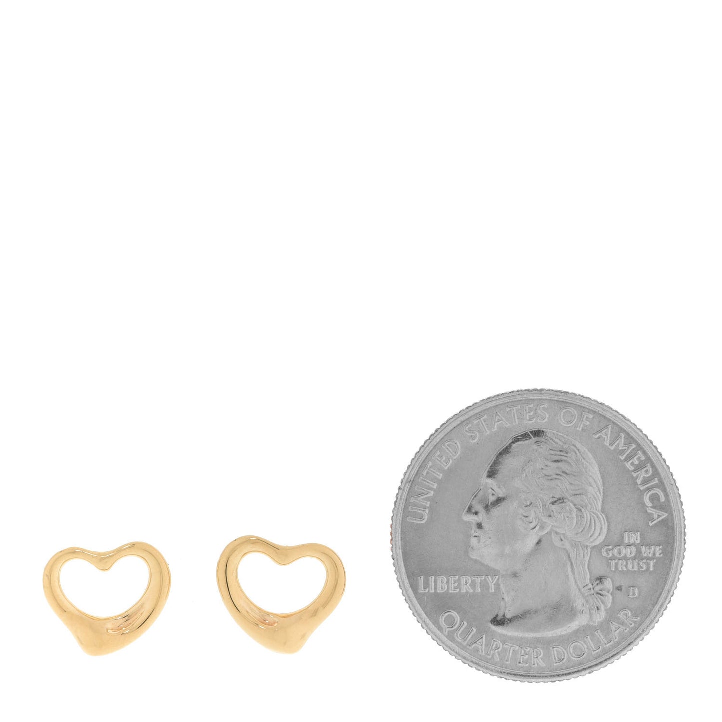 18K Yellow Gold 11mm Elsa Peretti Open Heart Earrings
