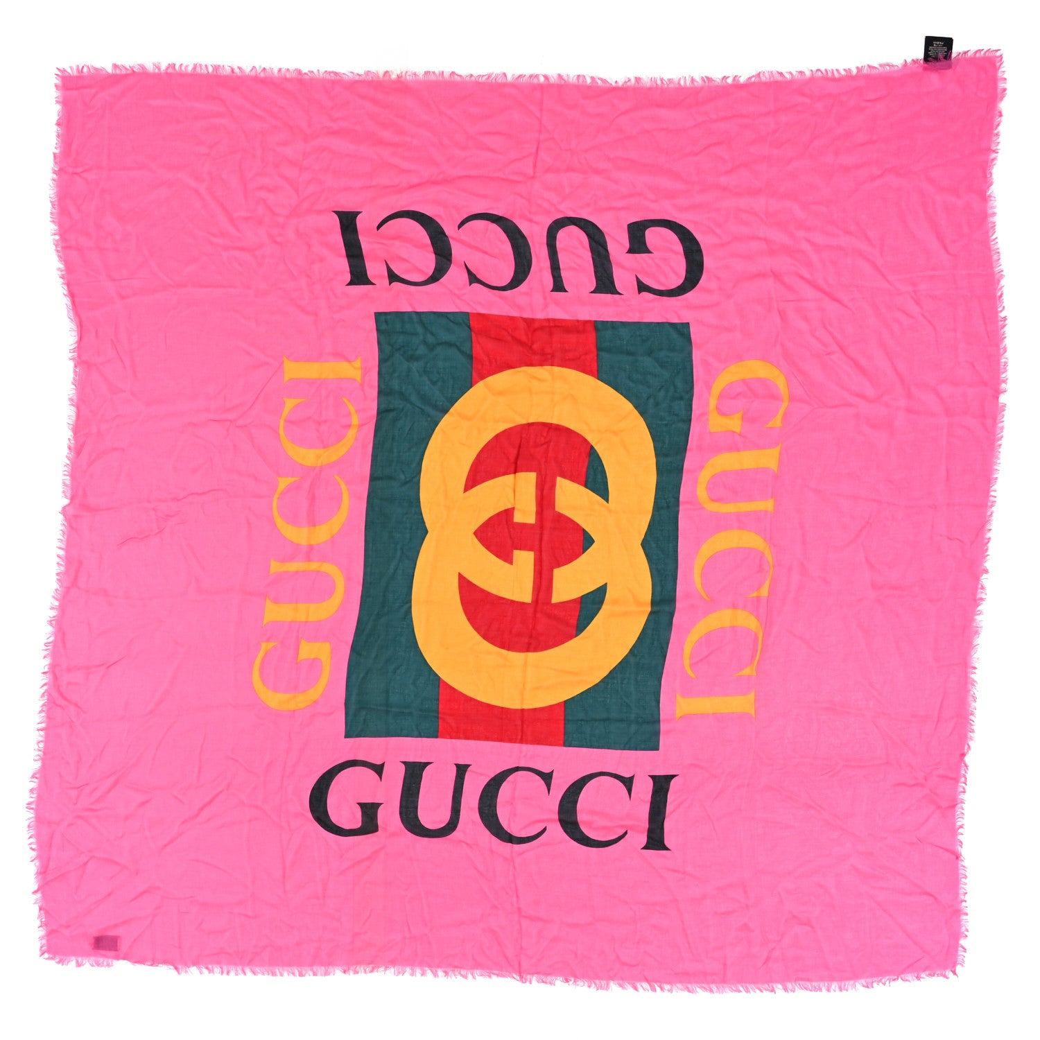 Gucci Modal Silk Gucci Two Shawl Fuxia 2 of 4