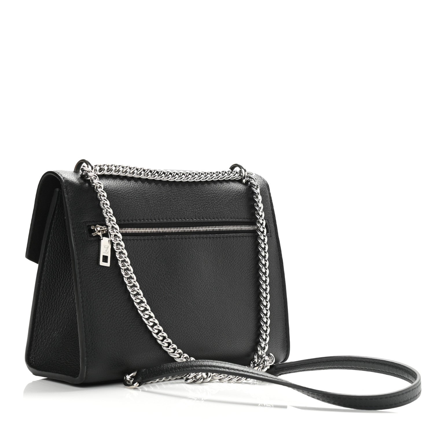 Louis Vuitton Soft Calfskin Mylockme Chain Bag BB Black 3 of 8