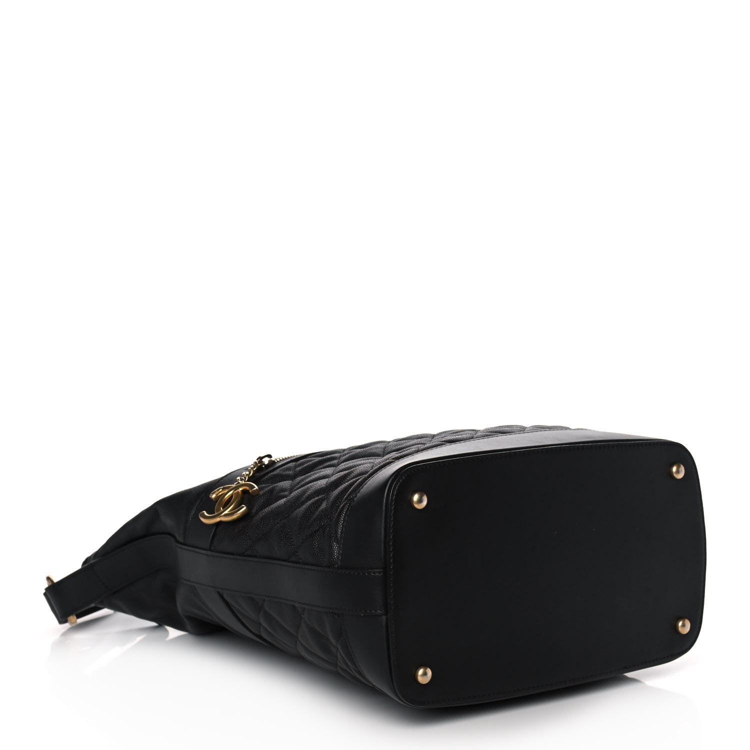 Chanel Caviar Lambskin Quilted Casual Style Hobo Black 3 of 10
