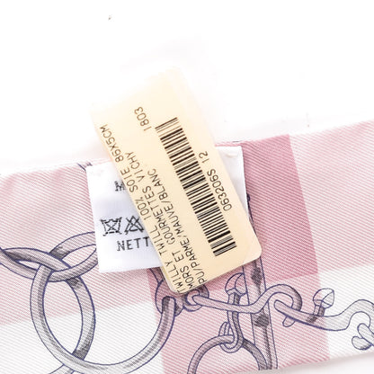 Hermes Silk Mors Et Gourmettes Vichy Twilly Parme Mauve White 3 of 5