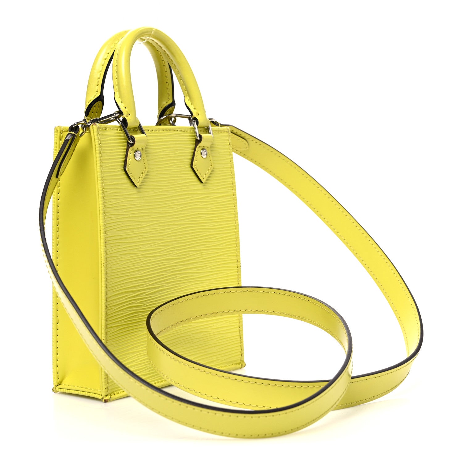Louis Vuitton Epi Petit Sac Plat Yellow Citron 3 of 10