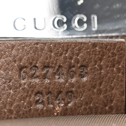 Gucci GG Supreme Monogram Textured Calfskin Web Ophidia Vanity Cosmetic Case Beige Ebony New Acero 7 of 8