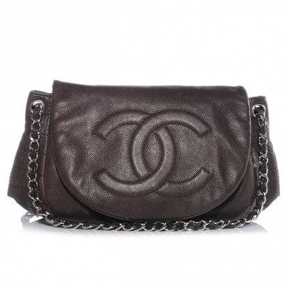 Chanel Caviar Half Moon Large Flap Dark Brown 1 of 7