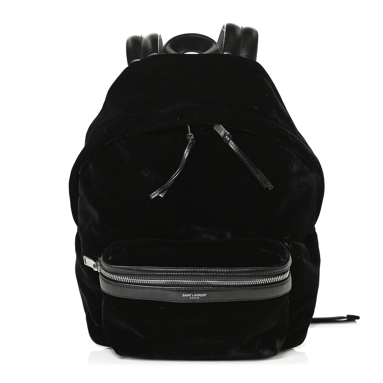 Saint Laurent Velvet Mini City Backpack Black 1 of 11