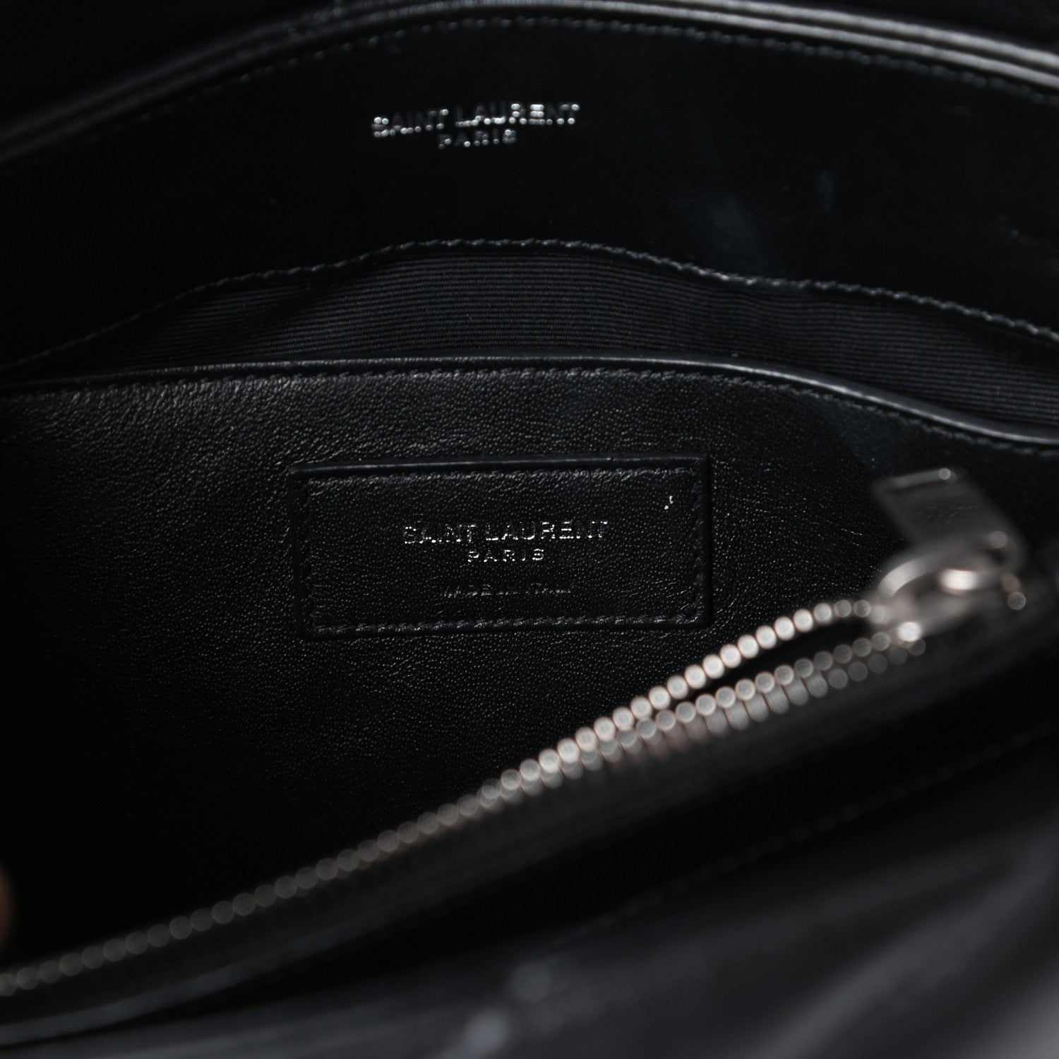 Saint Laurent Calfskin Y Quilted Monogram Small Loulou Chain Satchel Black 6 of 11