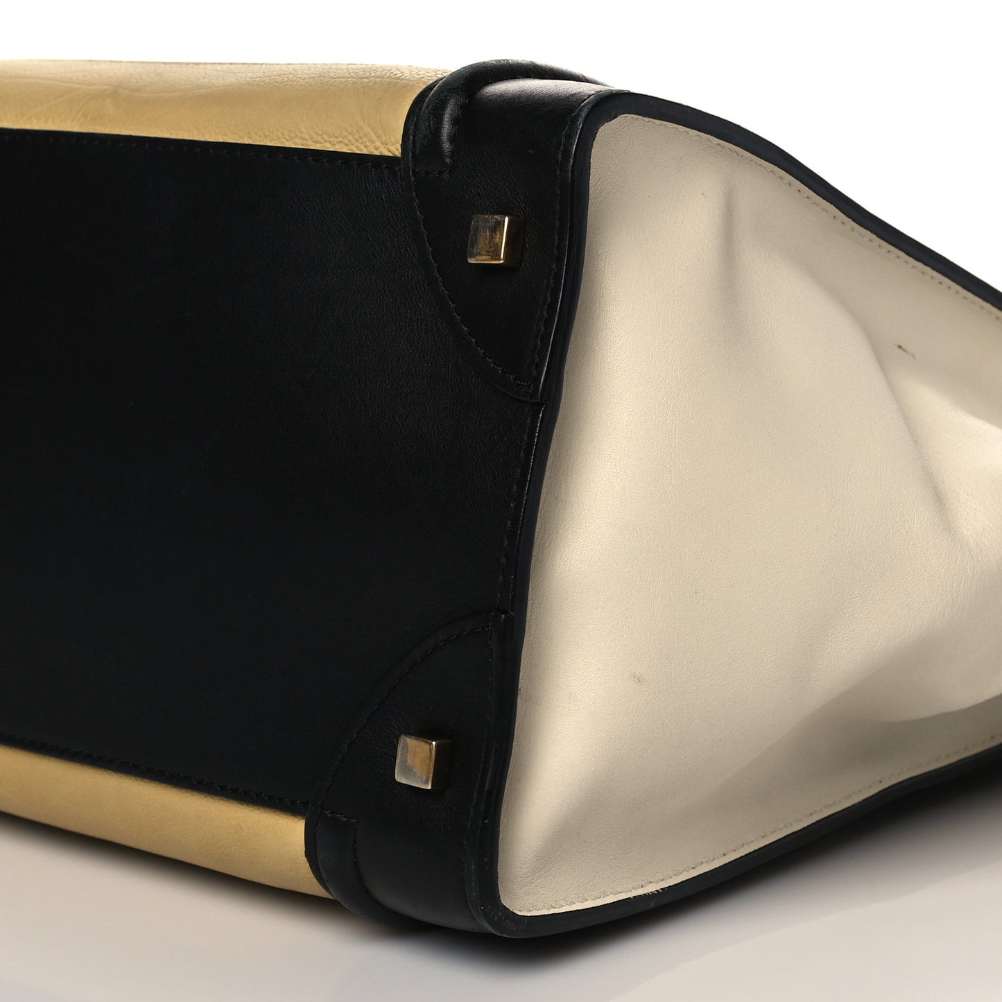 Velluto Calfskin Mini Tri-Color Luggage Vanilla