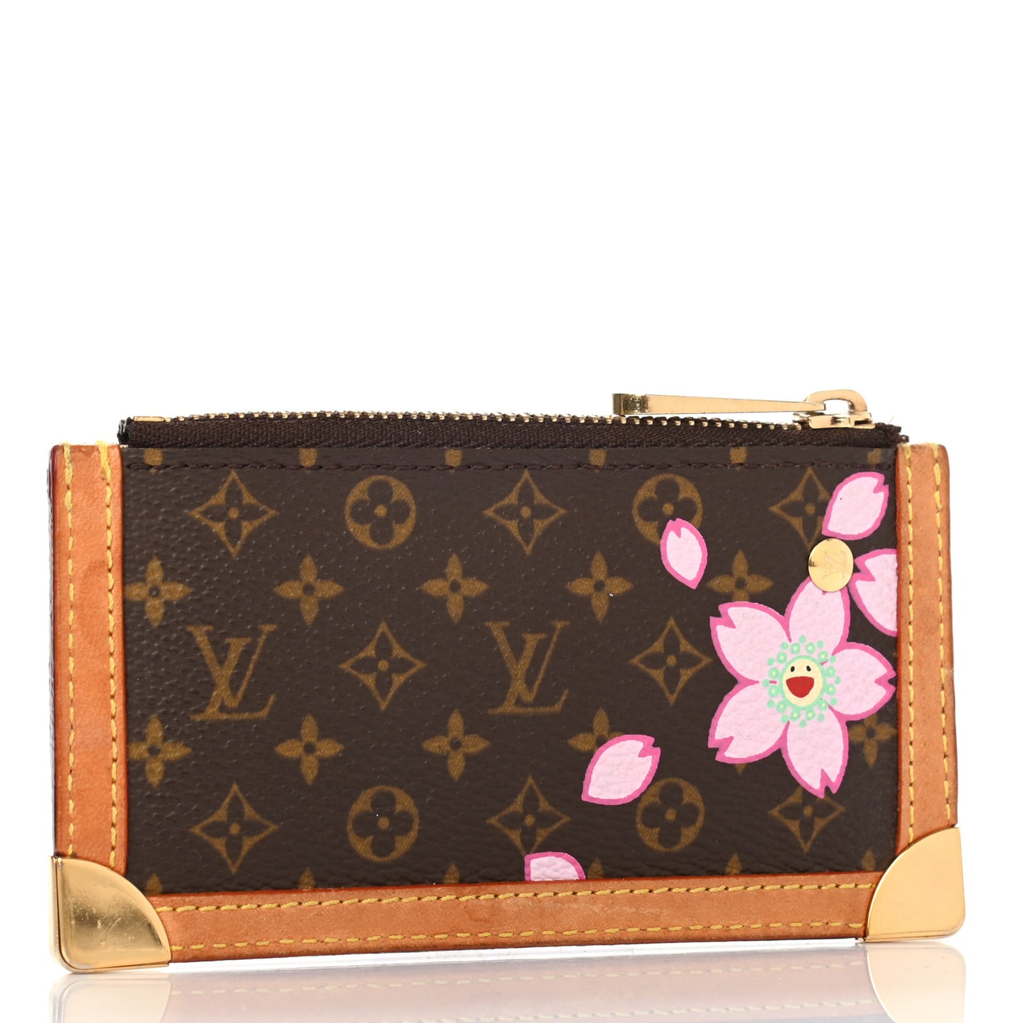 Monogram Cherry Blossom Key Pouch Brown