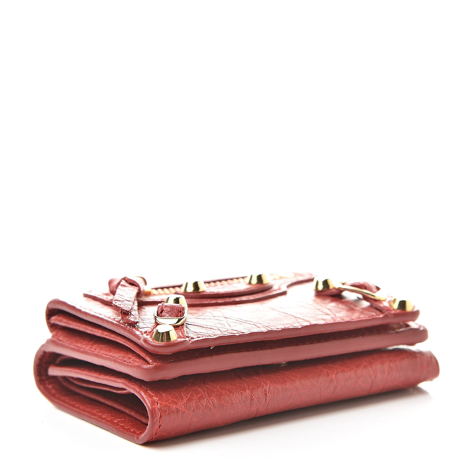 Balenciaga Agneau Arena Classic Hardware Mini Wallet Rouge Groseille 4 of 8