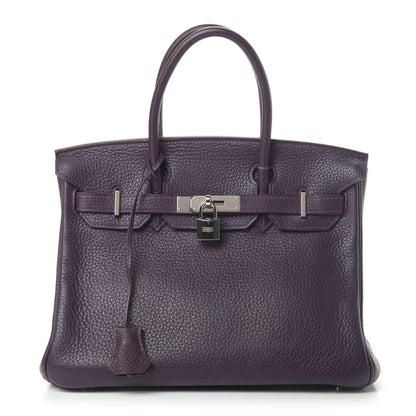 Hermes Taurillon Clemence Birkin 30 Raisin 1 of 9
