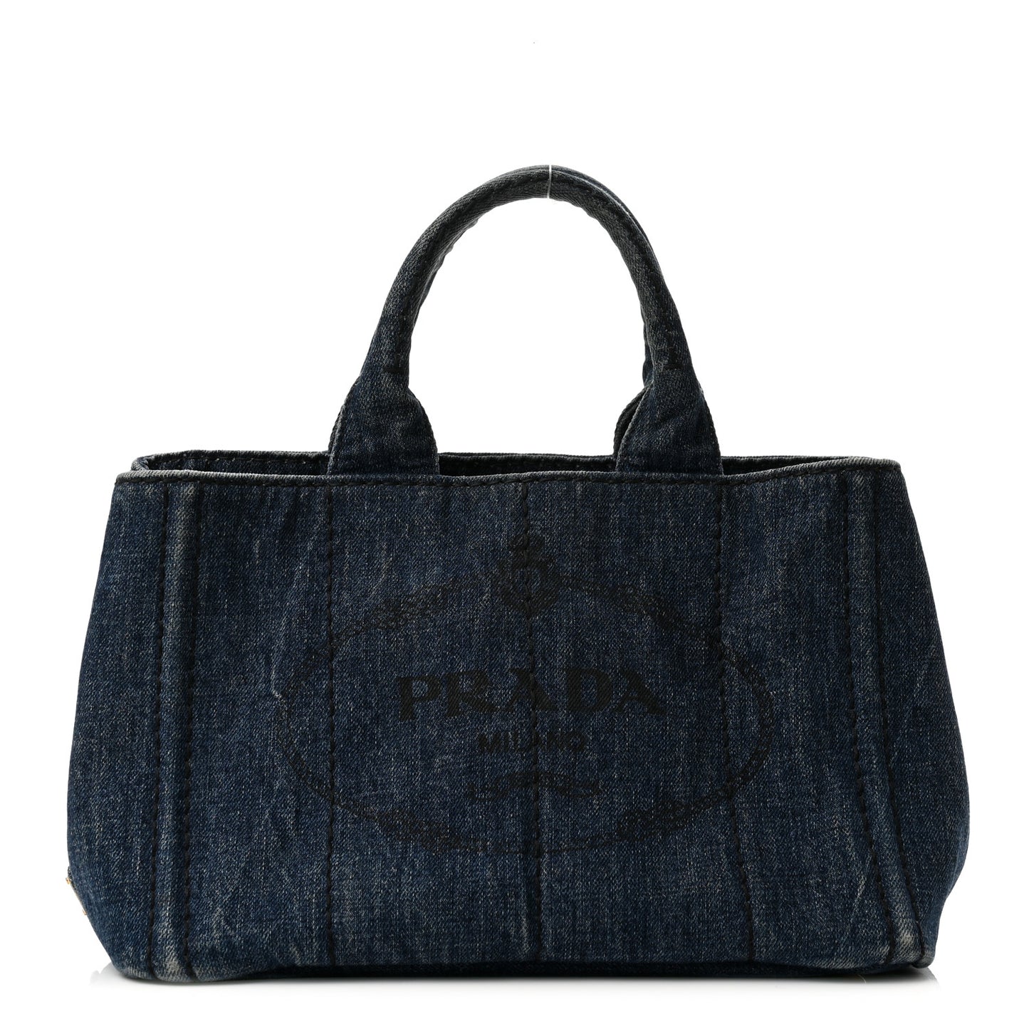 Denim Small Logo Tote Bleu
