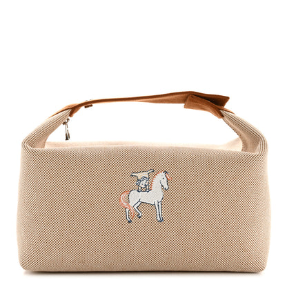 Hermes Canvas Large Bride-A-Brac Cabriole Case Biscuit 1 of 7