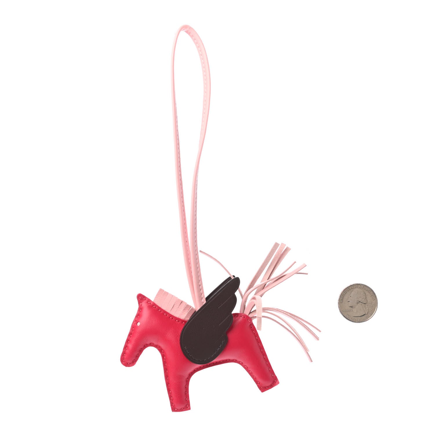 Hermes Milo Lambskin Grigri Rodeo Pegase Horse Bag Charm PM Framboise Rose Sakura Rouge Sellier 2 of 4