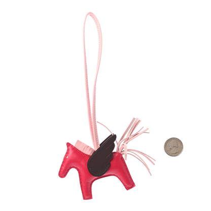 Hermes Milo Lambskin Grigri Rodeo Pegase Horse Bag Charm PM Framboise Rose Sakura Rouge Sellier 2 of 4