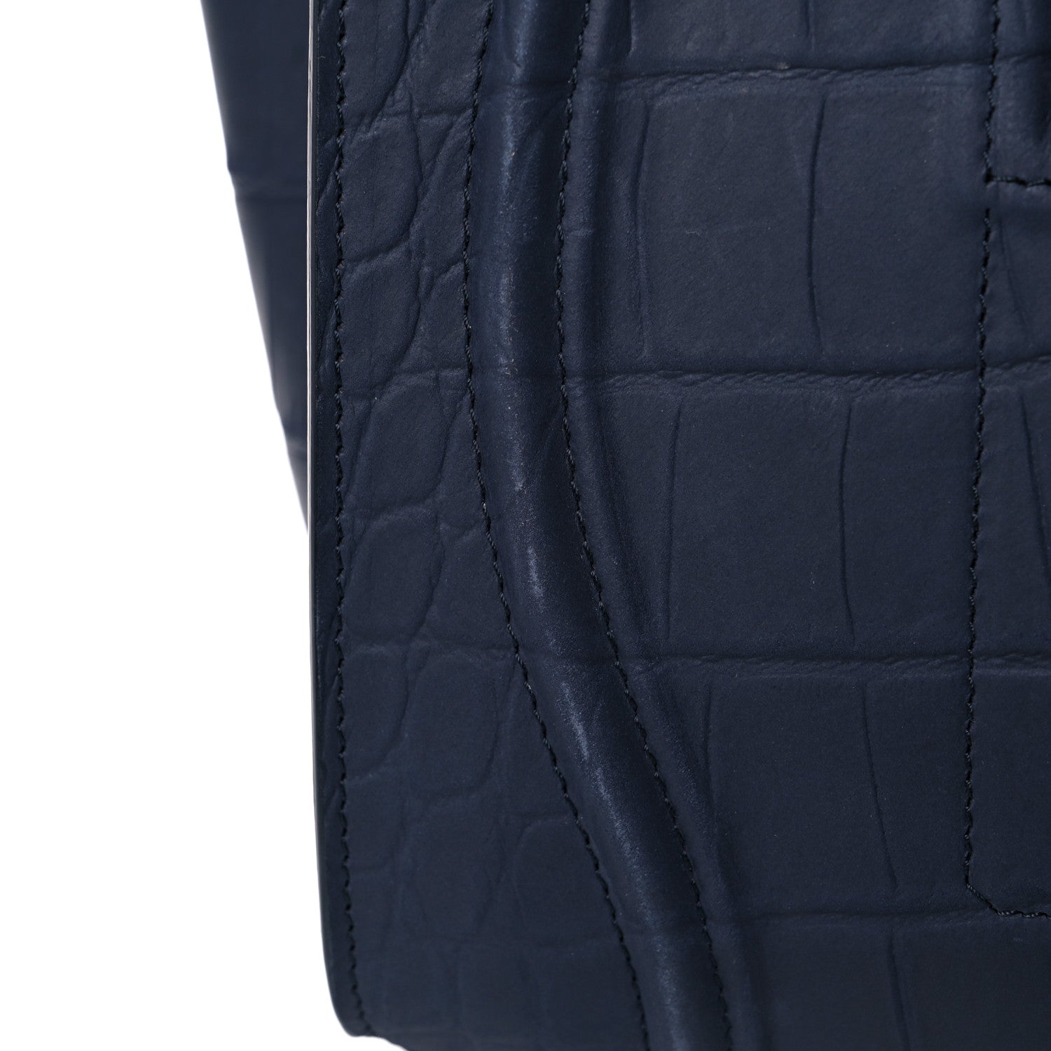 Celine Crocodile Embossed Calfskin Medium Phantom Luggage Navy Blue 24 of 24