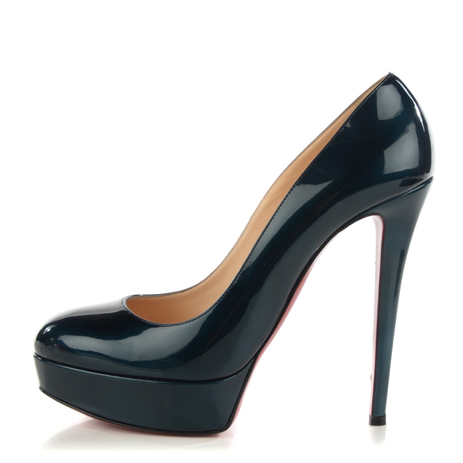 Christian Louboutin Metallic Patent Bianca 140 Pumps Peacock 1 of 7
