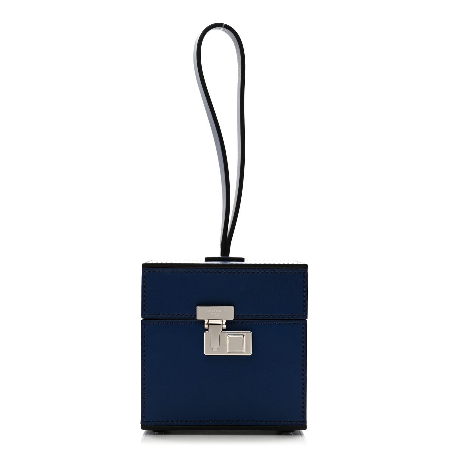 Moynat Calfskin Mini Vanity Case Clutch Dark Blue 1 of 8