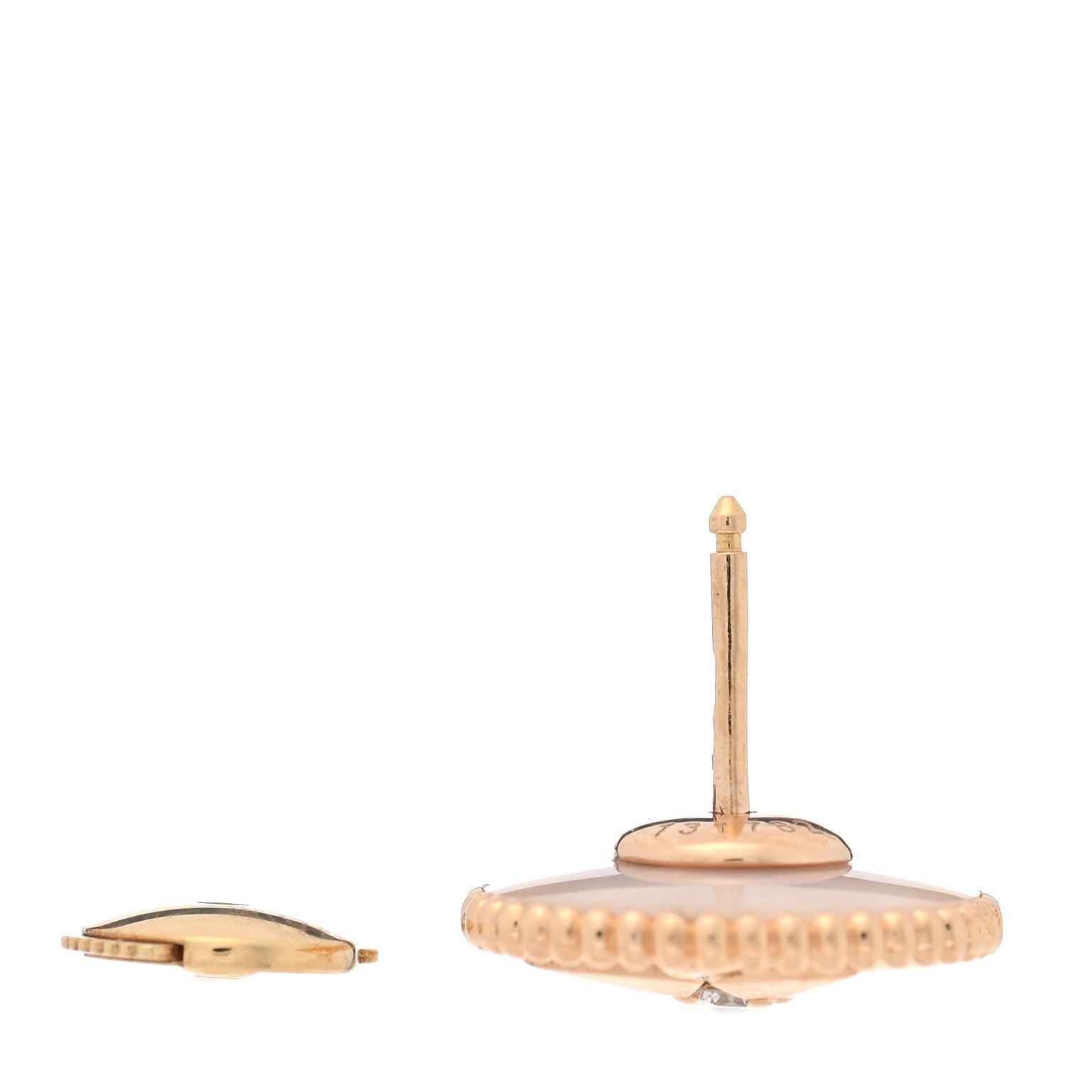 Christian Dior 18K Rose Gold Diamond Medium Pink Opal Medium Rose Des Vents Single Earring 3 of 4