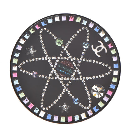 Chanel Glittered Resin Strass Brooch Black Pink 1 of 5