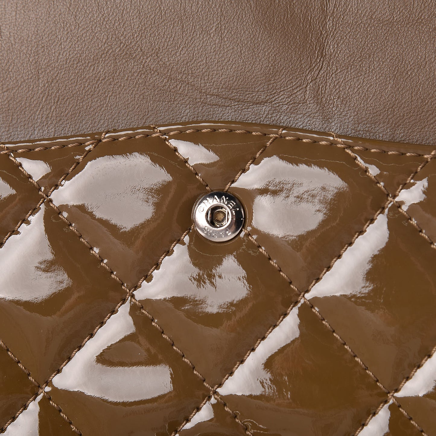 Patent Quilted 2.55 Reissue 227 Flap Taupe