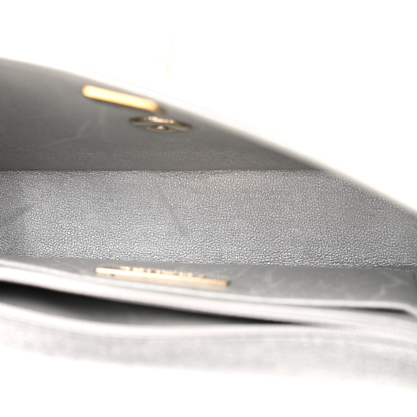 Mirror Calfskin Metallic Calfskin Quilted Hollywood Boulevard Mini Flap With Star Coin Purse Silver