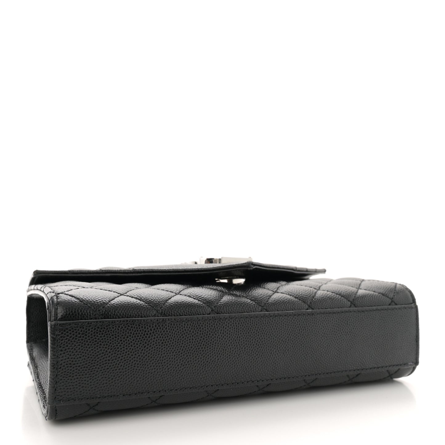 Grain De Poudre Textured Mixed Matelasse Triquilt Small Monogram Satchel Black