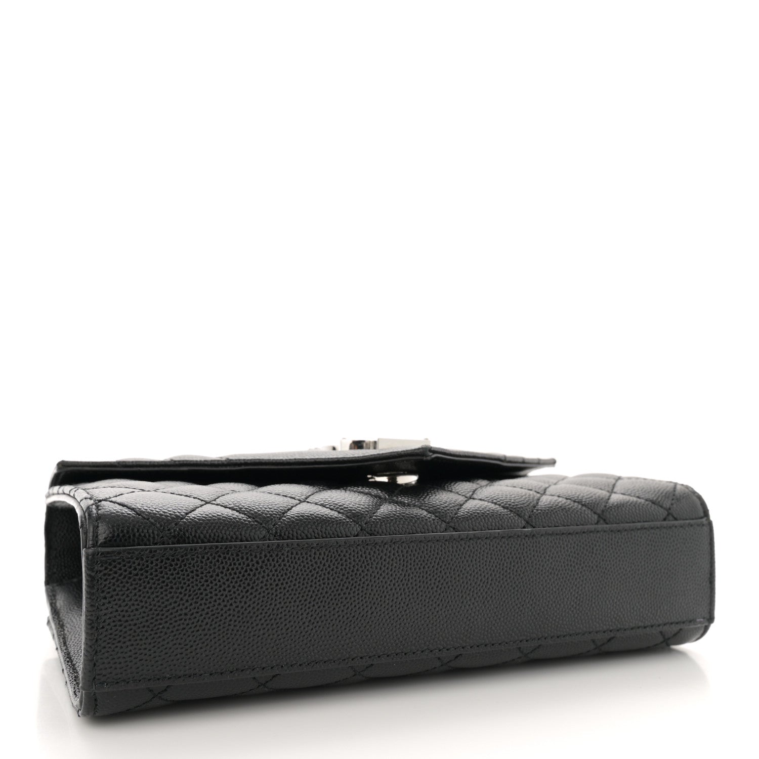 Saint Laurent Grain De Poudre Textured Mixed Matelasse Triquilt Small Monogram Satchel Black 4 of 13