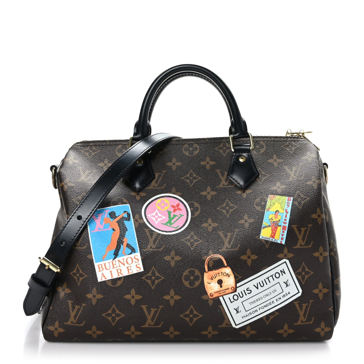 Monogram My World Tour Speedy Bandouliere 30 Black