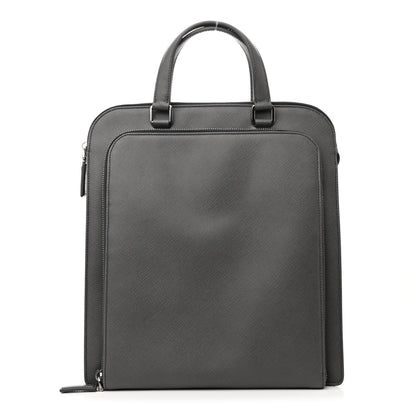 Prada Saffiano Travel Briefcase Mercurio 1 of 10
