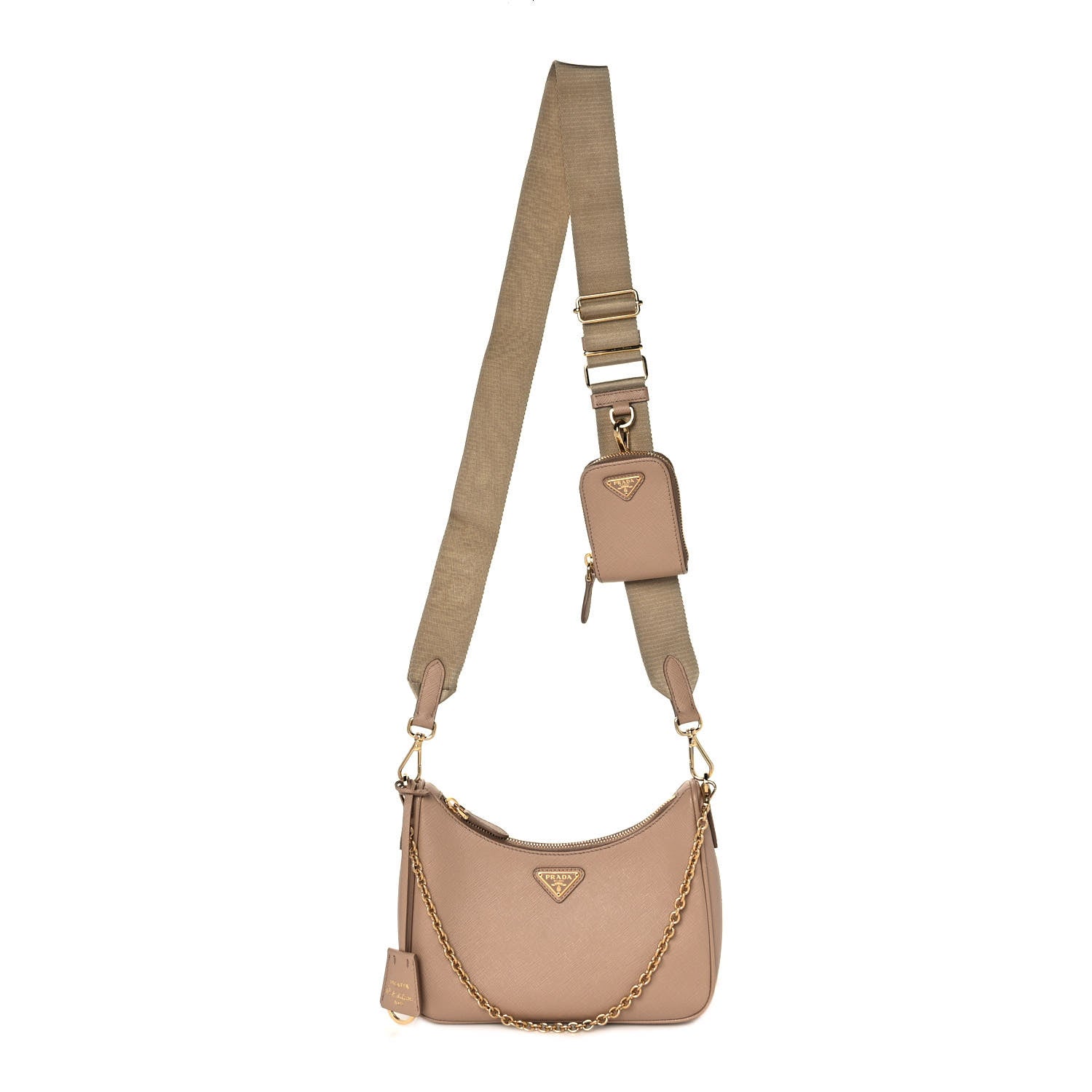 Prada Saffiano Re-Edition 2005 Shoulder Bag Cammeo Beige 1 of 9